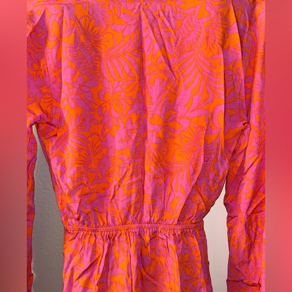 L Space Kristy Long Sleeve Faux-Wrap Cover-Up Dress Path to Paradise - Picture 11 of 11
